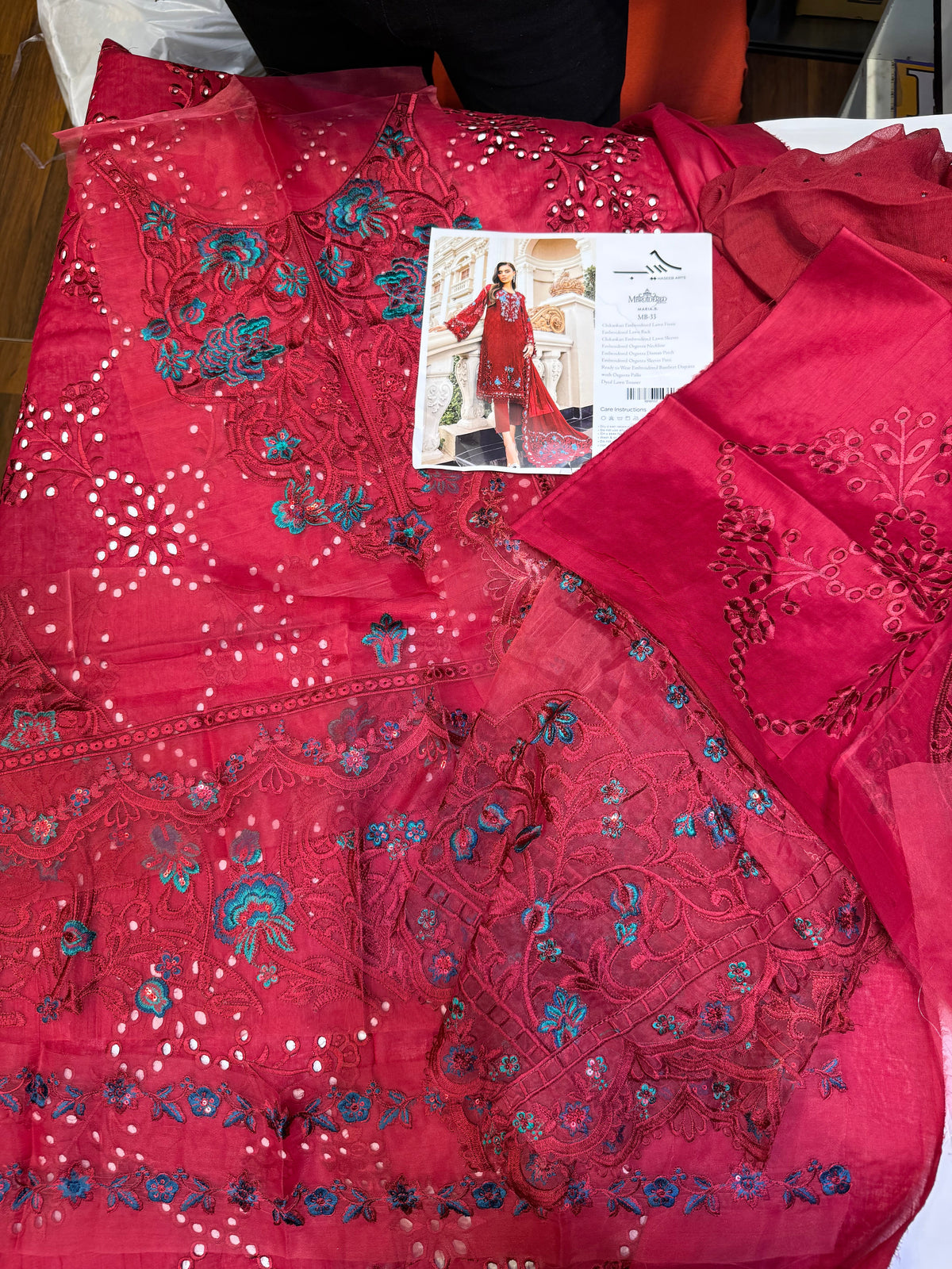 MARIA.B MB 33 MEHROON LAWN 3PC