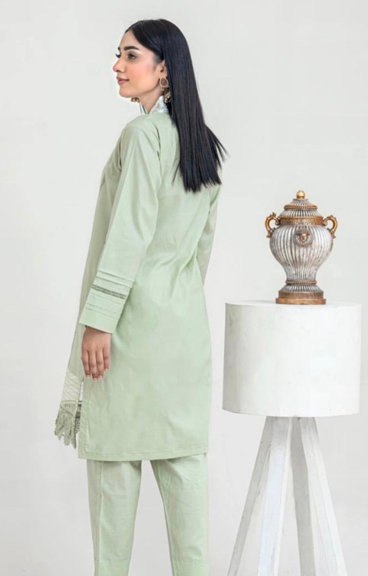 LAWN STICHED 2PC PISTACHIO