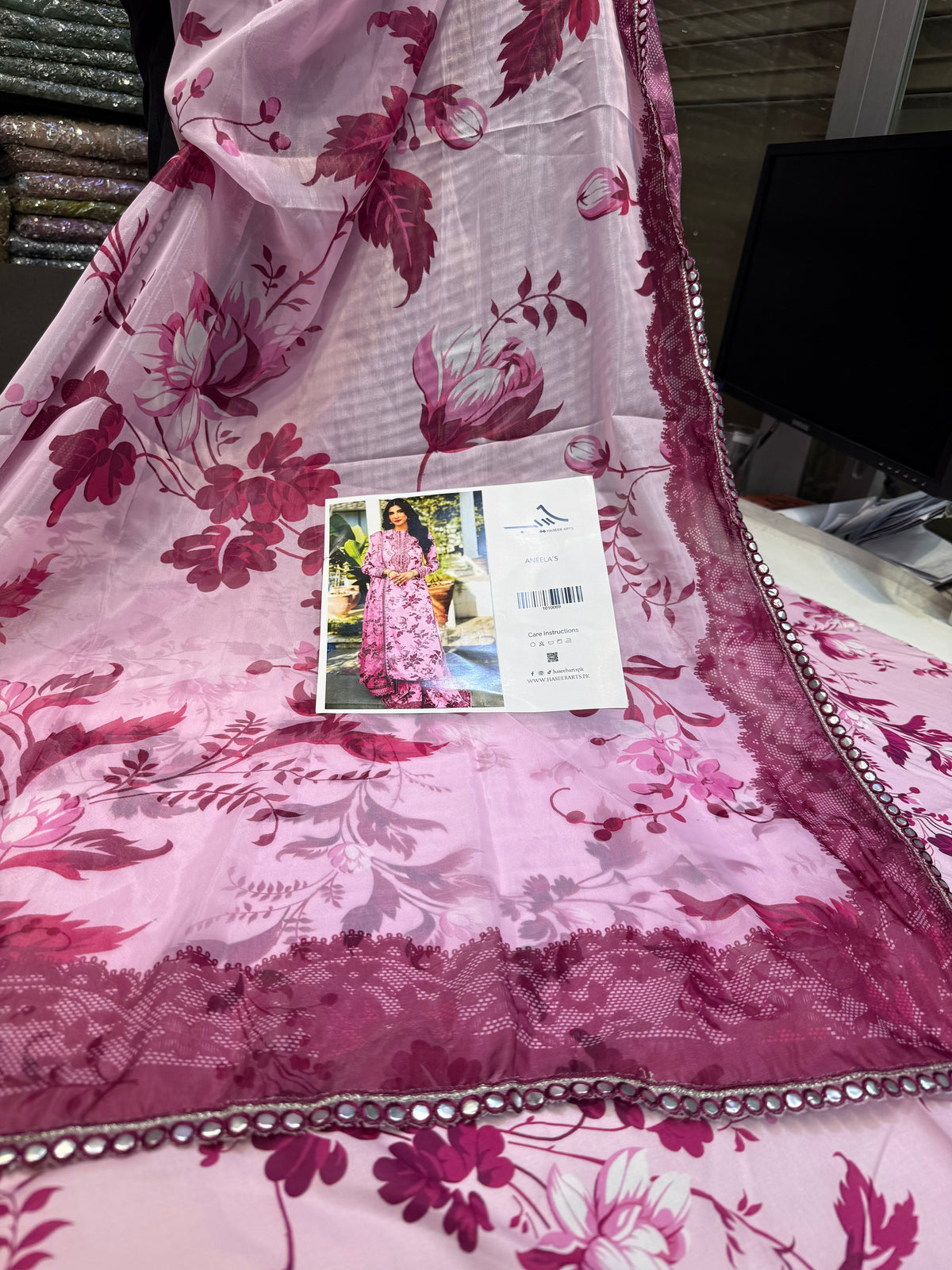 ANEELAS PRINTED LAWN PINK