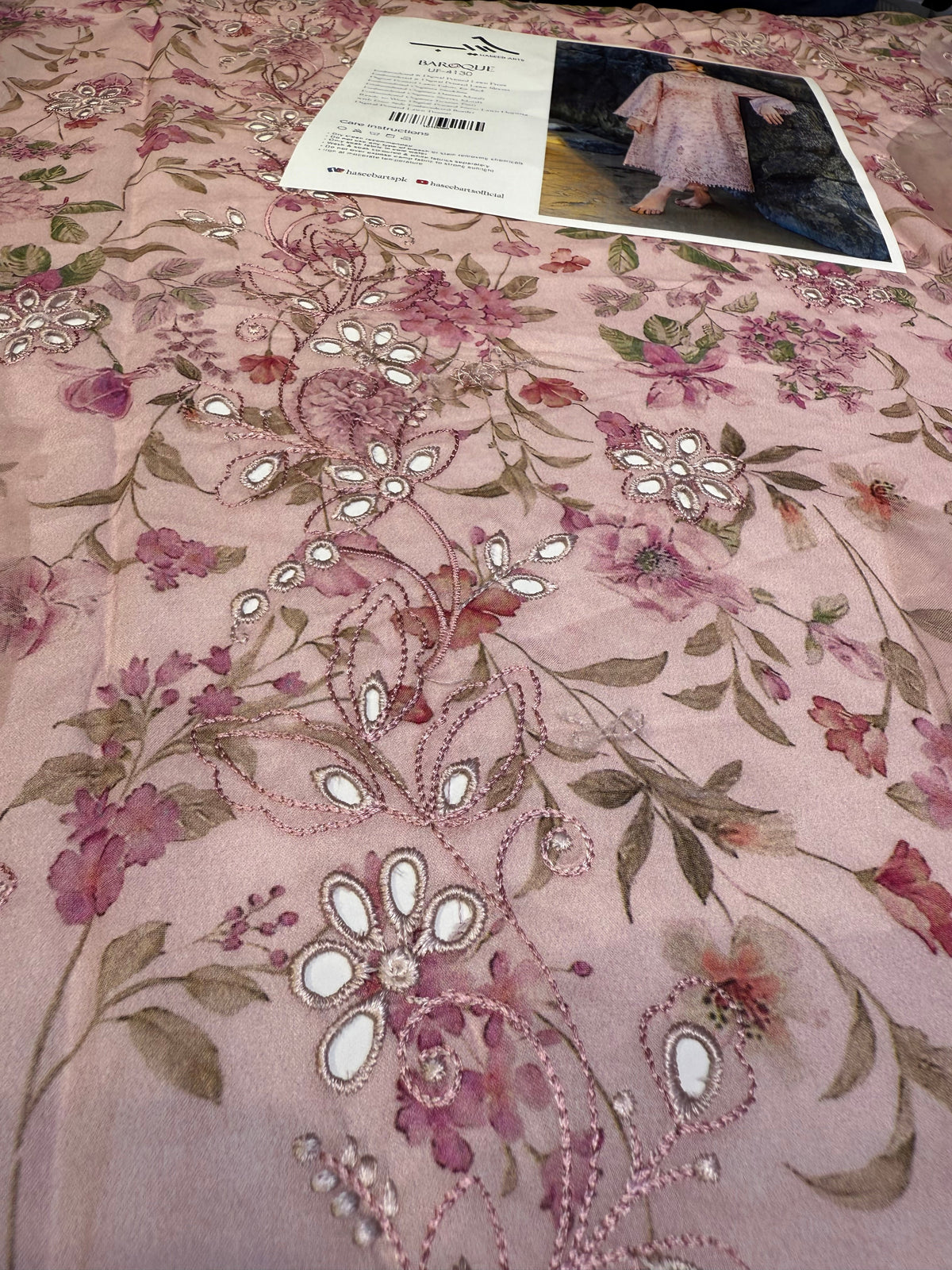 BAROQUE UF-4129 PINK LAWN
