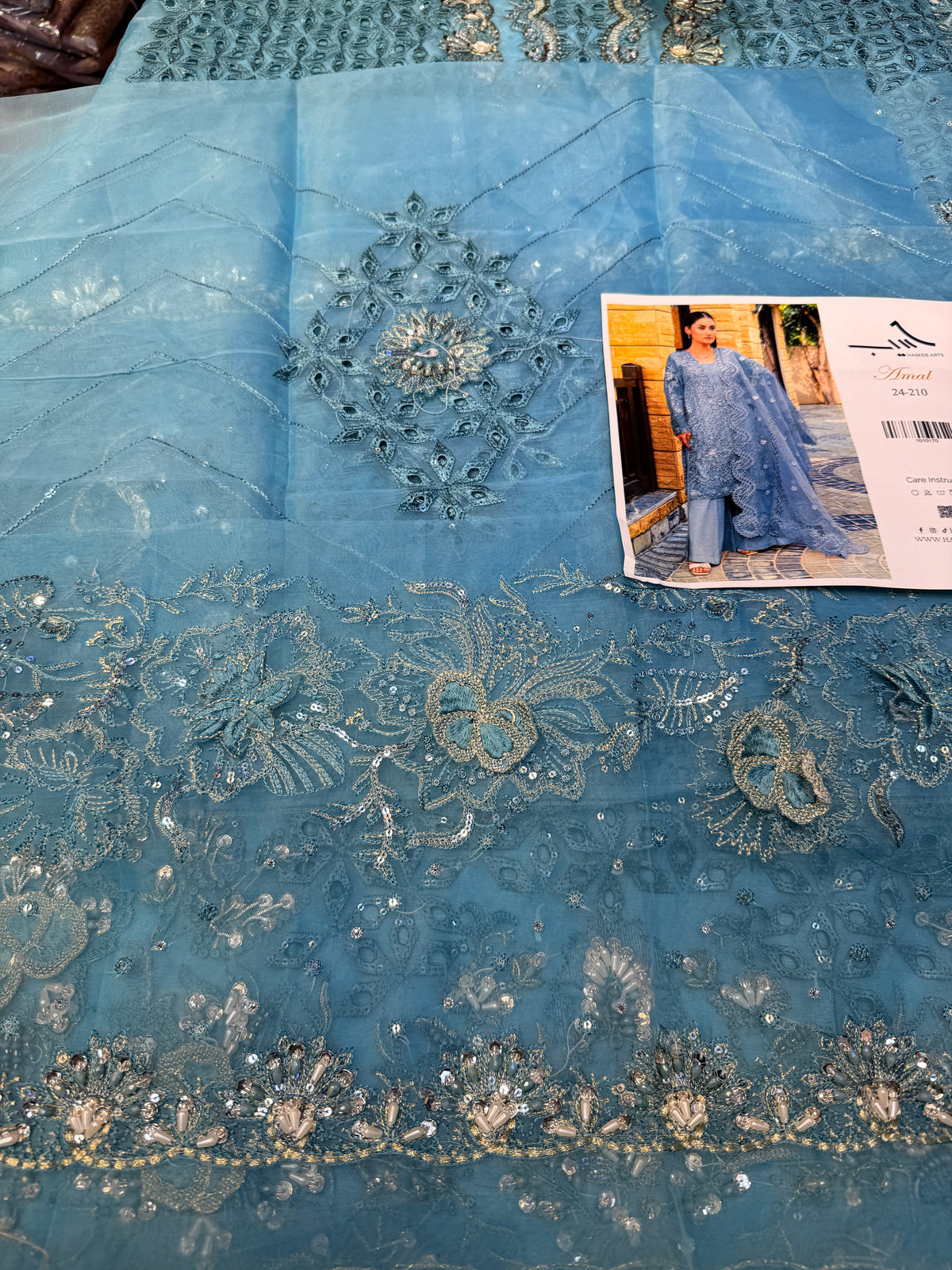 LAILA MISHRA ORGANZA AMAL ICE BLUE