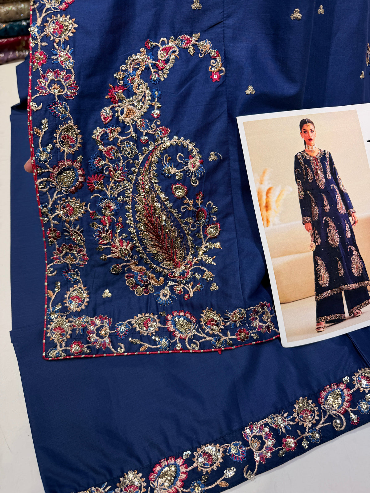 ETHNC KURTA SET 2PC E-623 COBALT