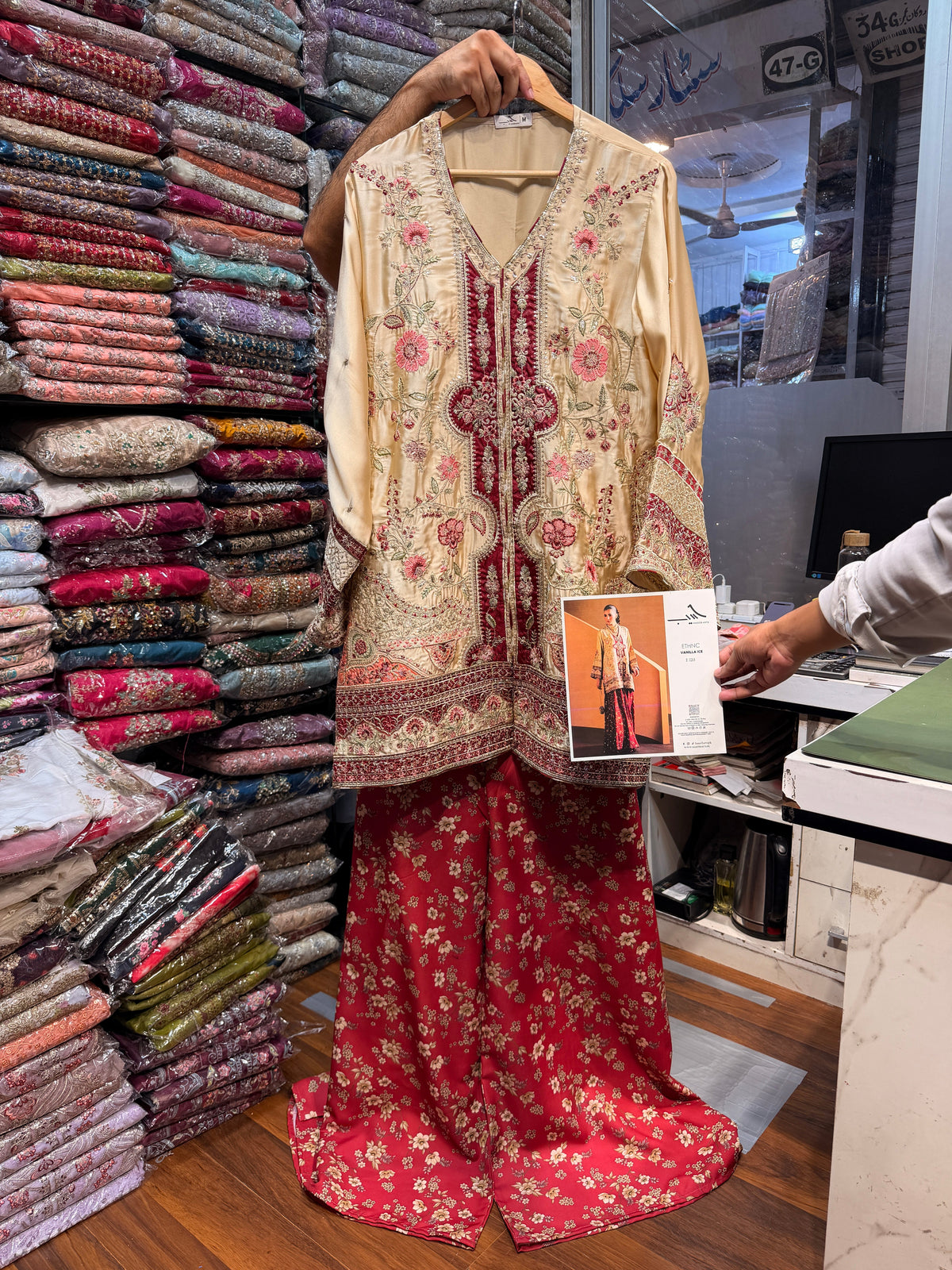 ETHNC SILK  2PC E-1213 STICHED (Delivery Time 10 to 15 Days)