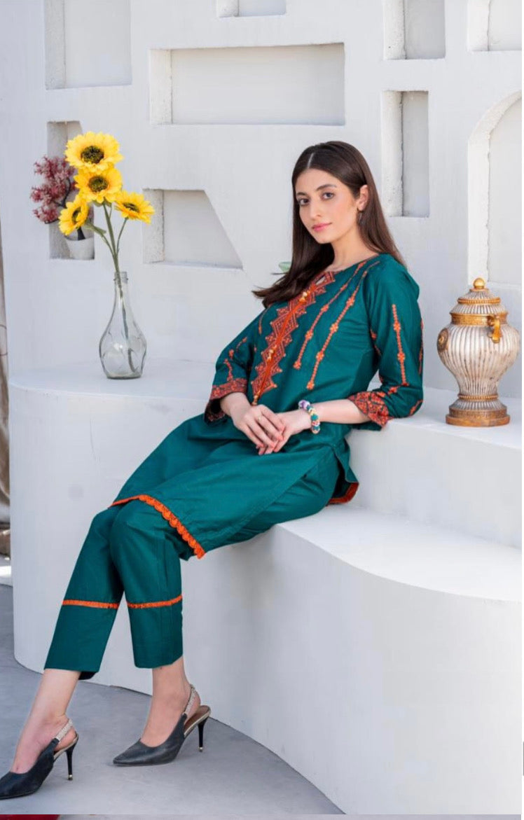 LAWN STICHED 2PC ZINK ORCHID