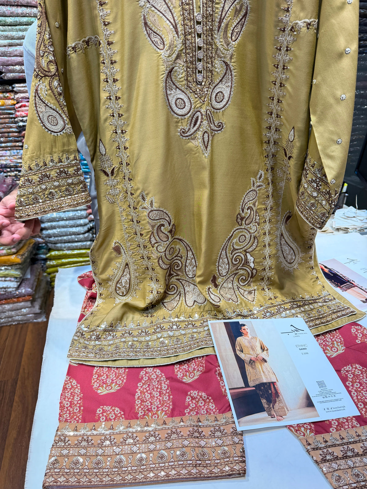 ETHNC KURTA SET E-1096 2PC SAND