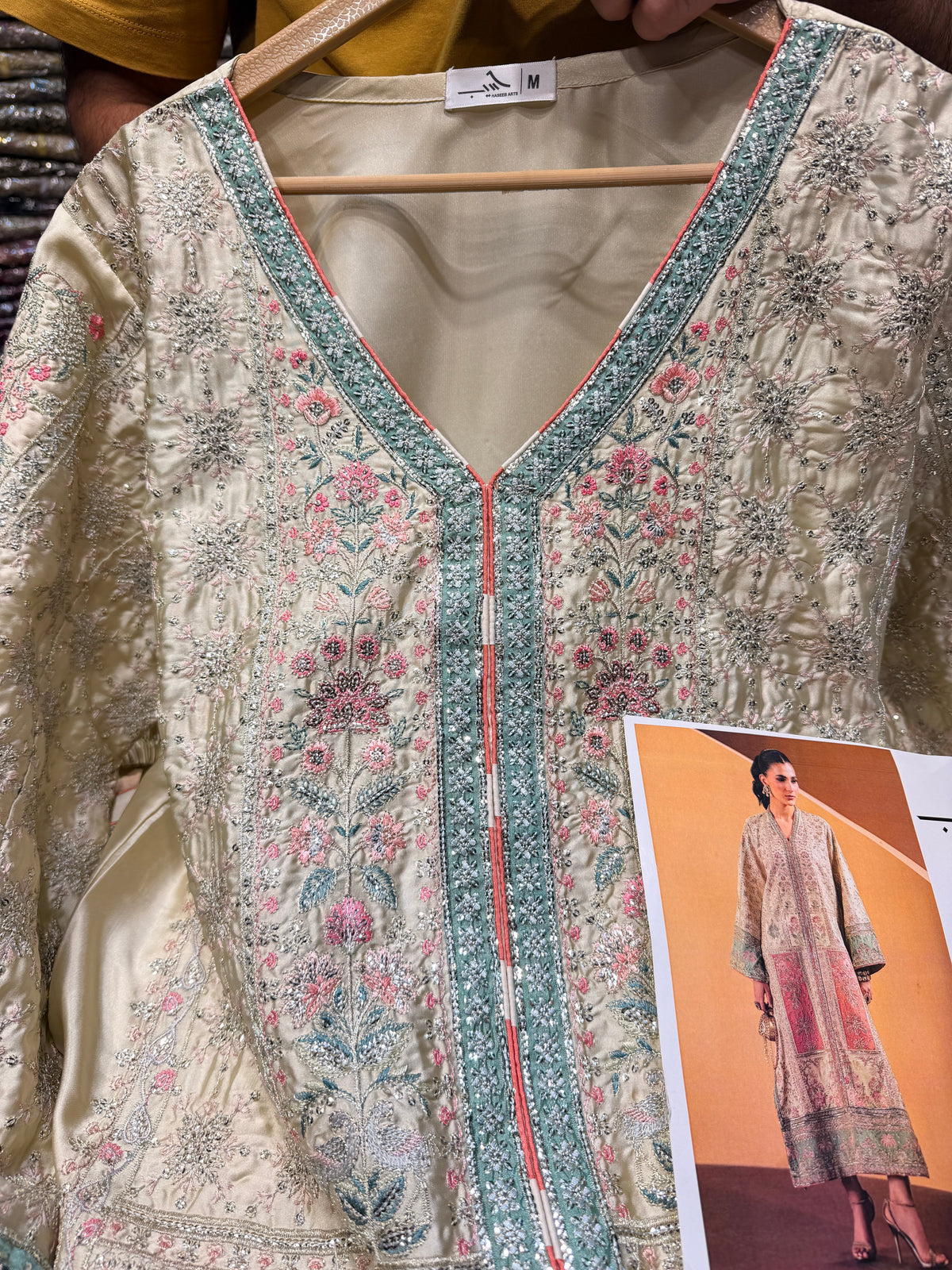 ETHNC SILK KAFTAN 2PC E-1210 STICHED (Delivery Time 10 to 15 Days)