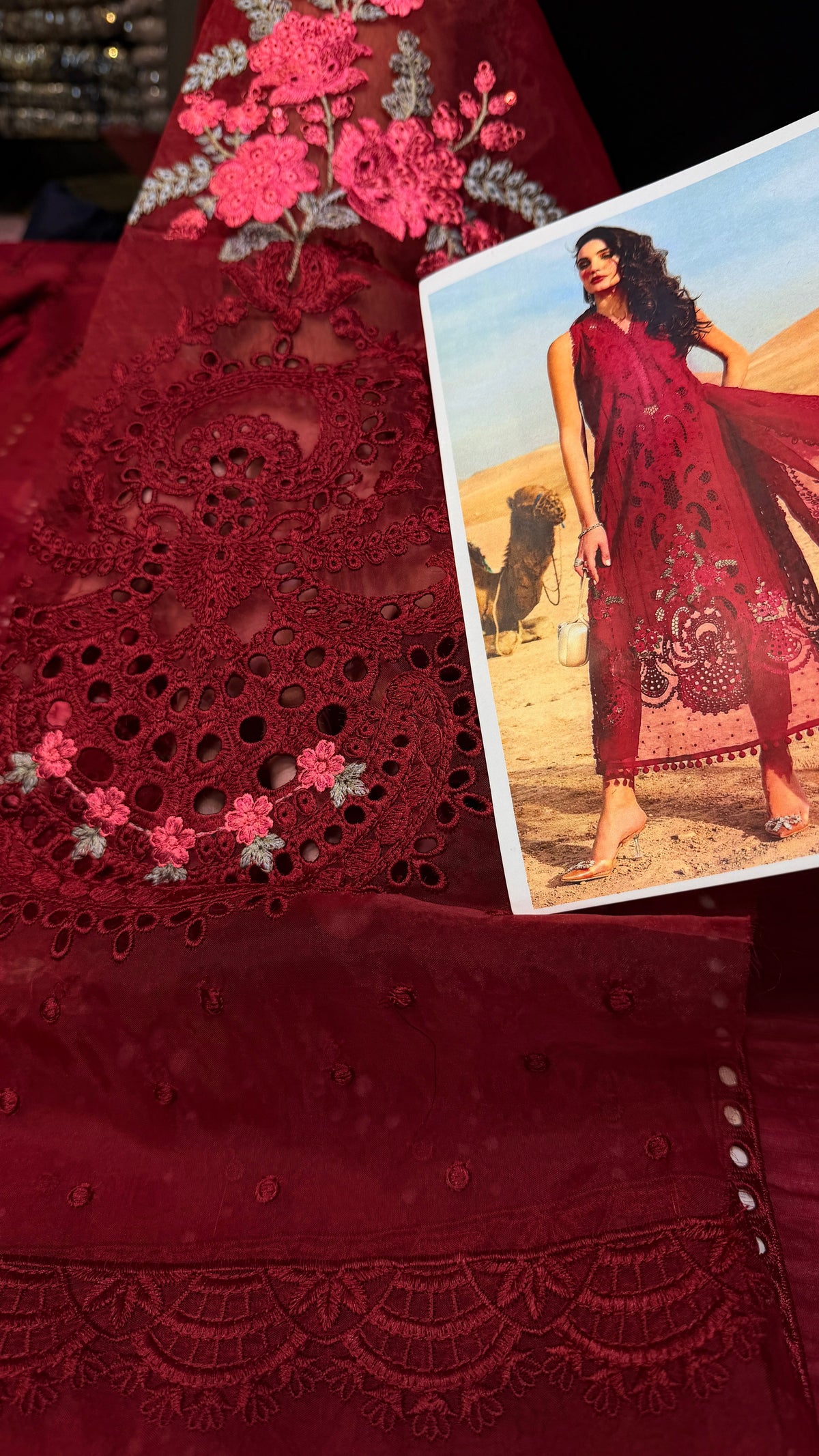 MARIA B MB D-2504 MEROON LAWN