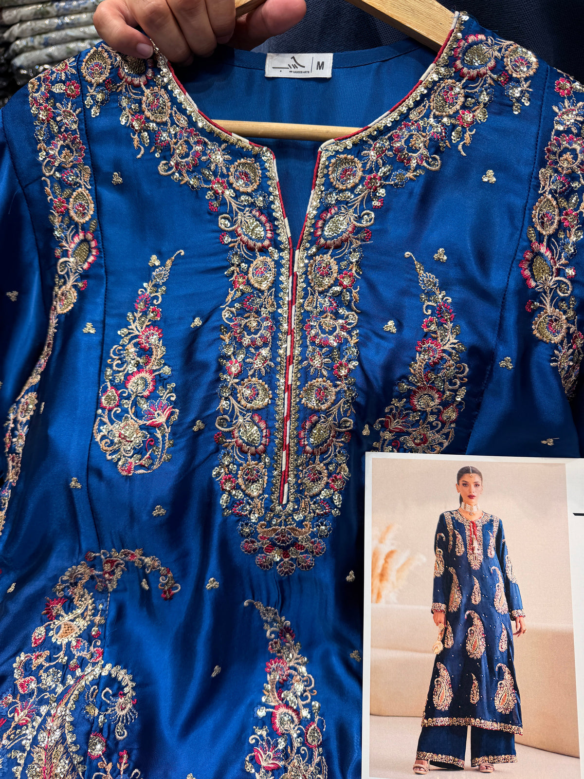 ETHNC KURTA SET SILK2PC E-623 COBALT (Delivery Time 10 to 15 Days)