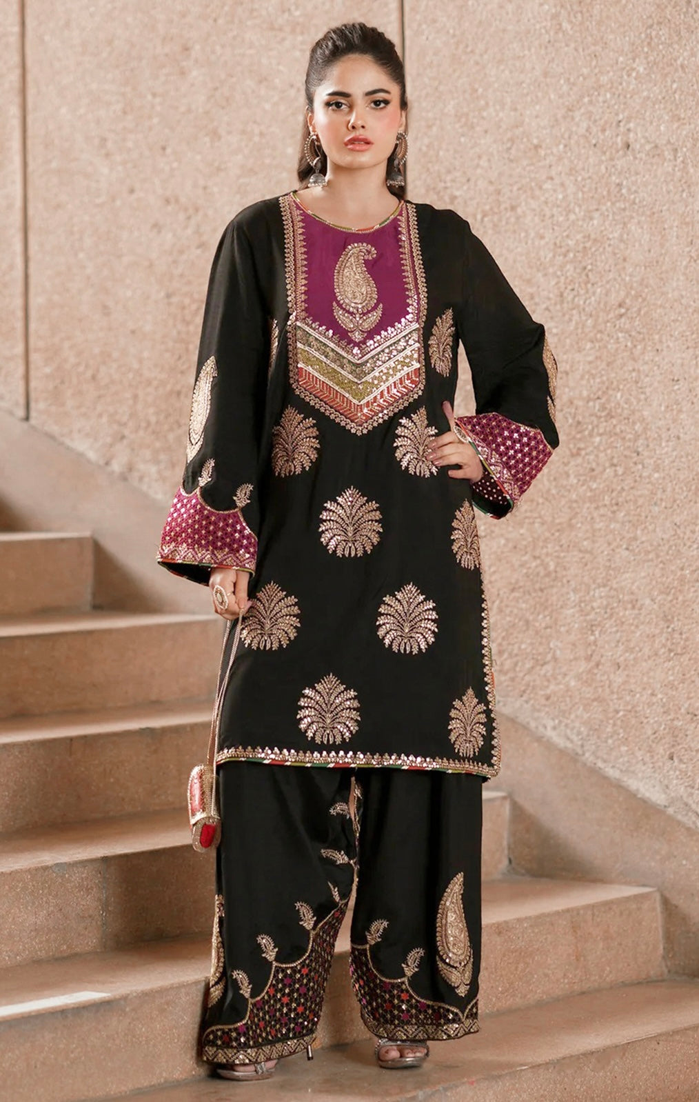 ETHNC KURTA SET VISCOSE E-1022 2PC