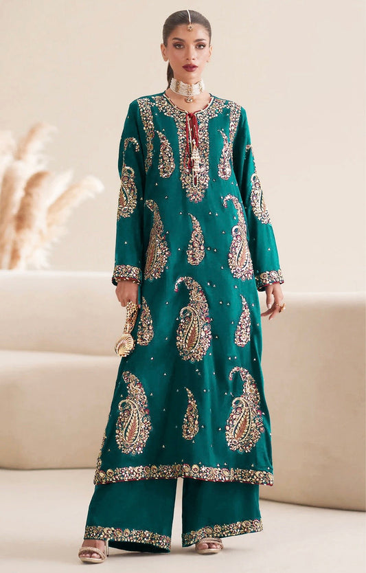 ETHNC SILK E-623 KAFTAN 2PC UNSTICHED