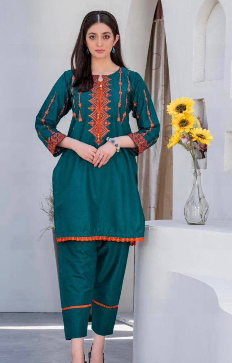 LAWN STICHED 2PC ZINK ORCHID