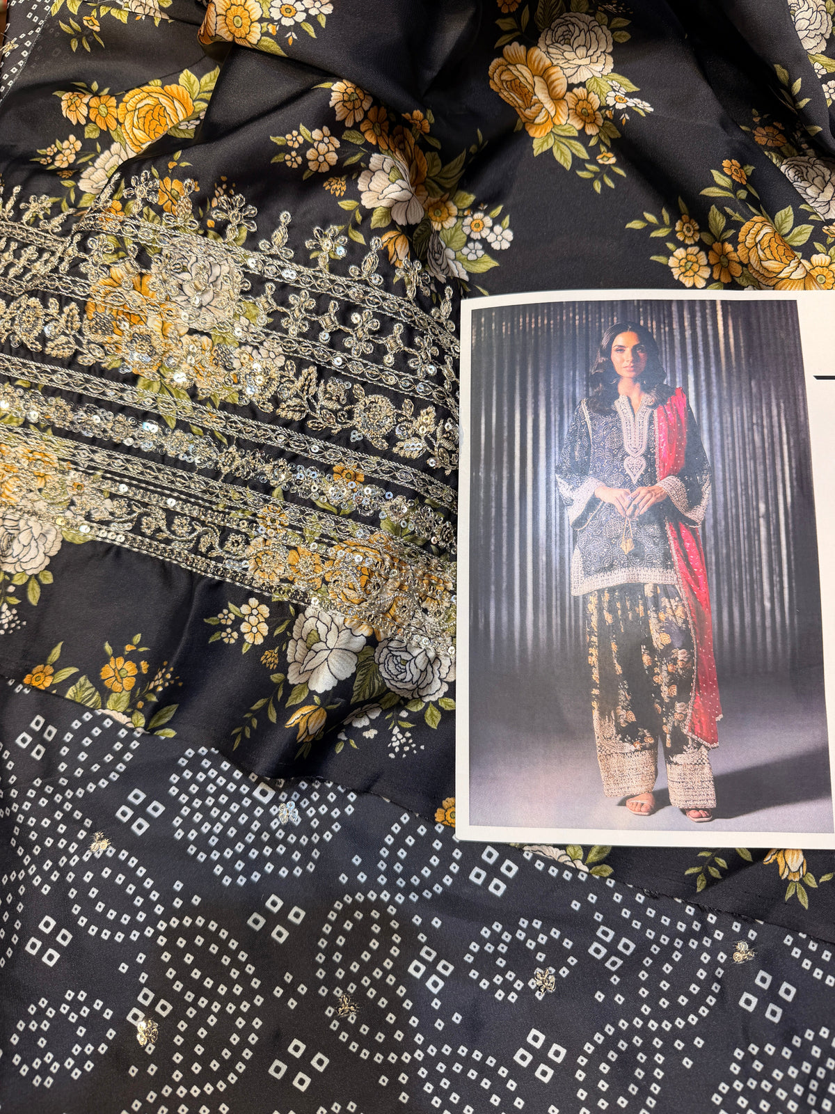 ETHNC SILK E-1101 3PC UNSTICHED