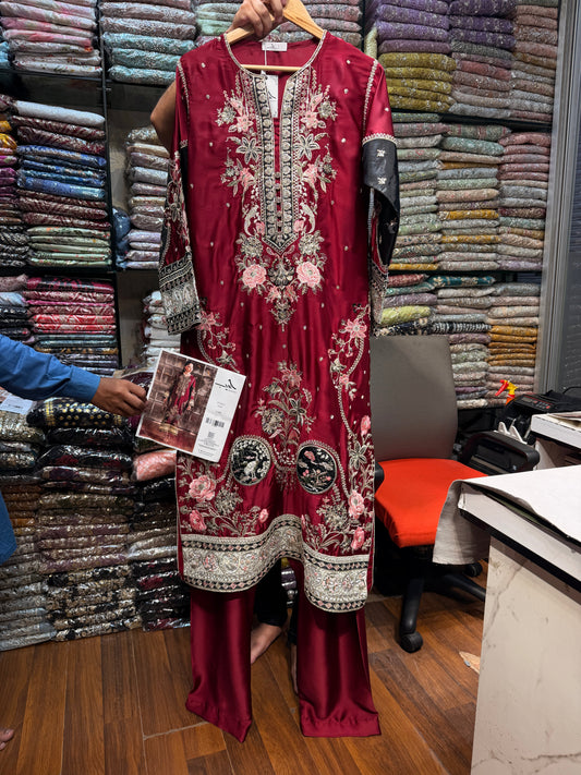 ETHNC SILK KAFTAN 2PC E-1149 STICHED (Delivery Time 10 to 15 Days)