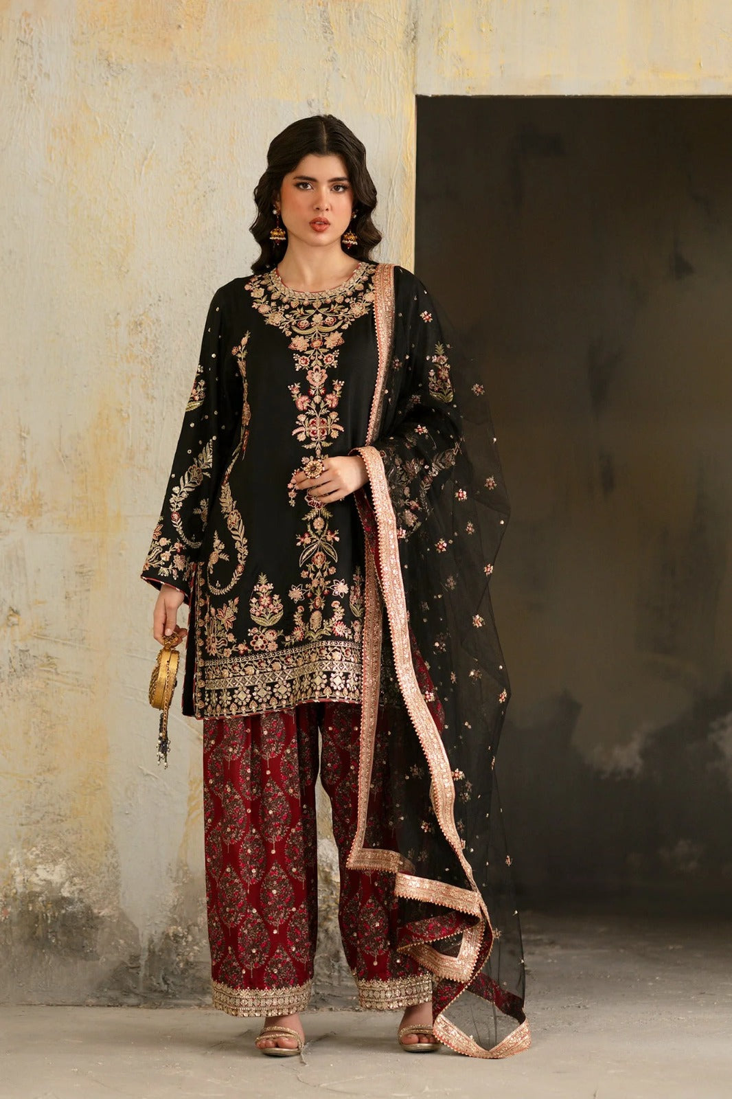 ETHNC KURTA SET VISCOSE E-1062 3PC (Delivery Time 10 to 15 Days)