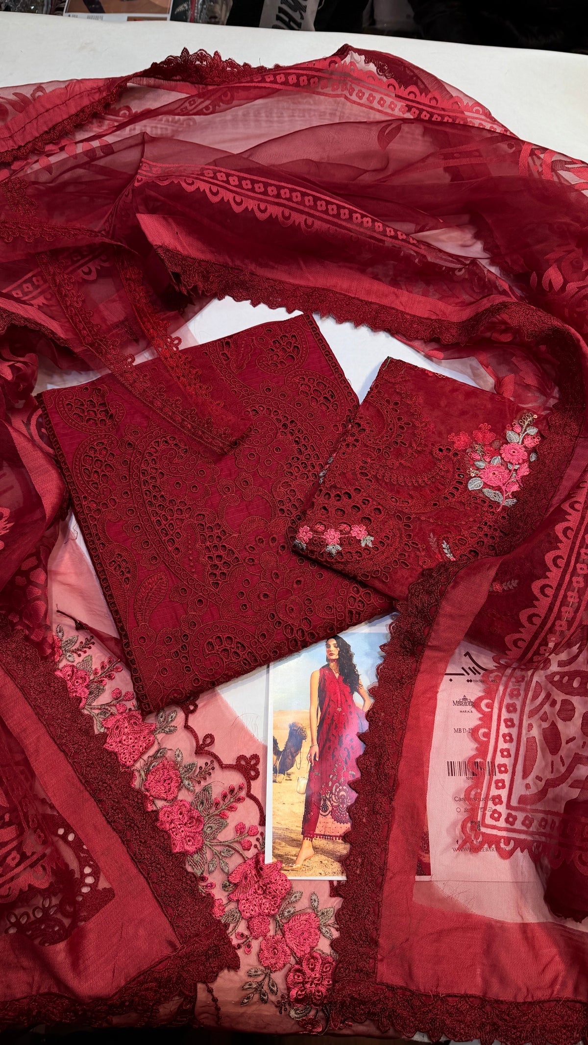 MARIA B MB D-2504 MEROON LAWN