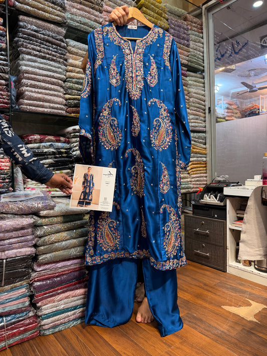 ETHNC KURTA SET SILK2PC E-623 COBALT (Delivery Time 10 to 15 Days)