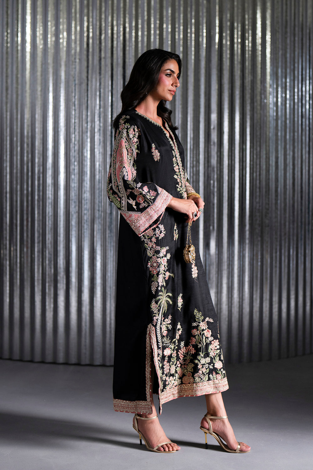 ETHNC SILK E-1135 KAFTAN 2PC