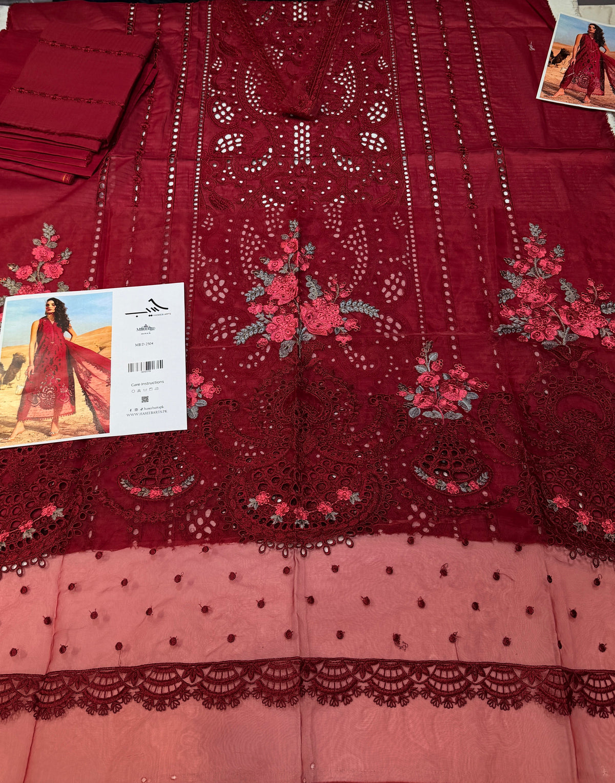 MARIA B MB D-2504 MEROON LAWN