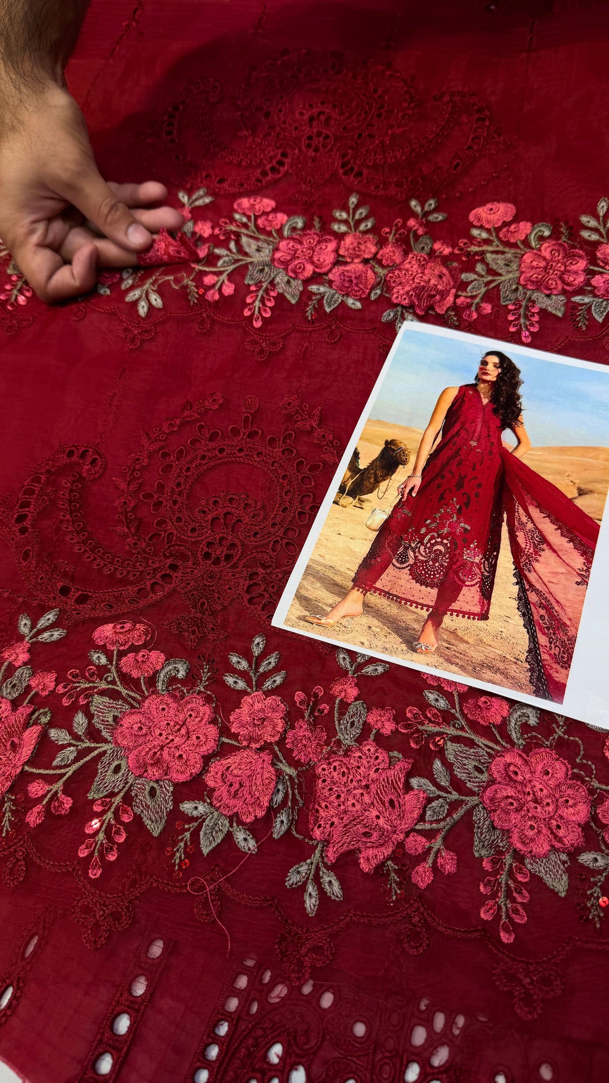MARIA B MB D-2504 MEROON LAWN