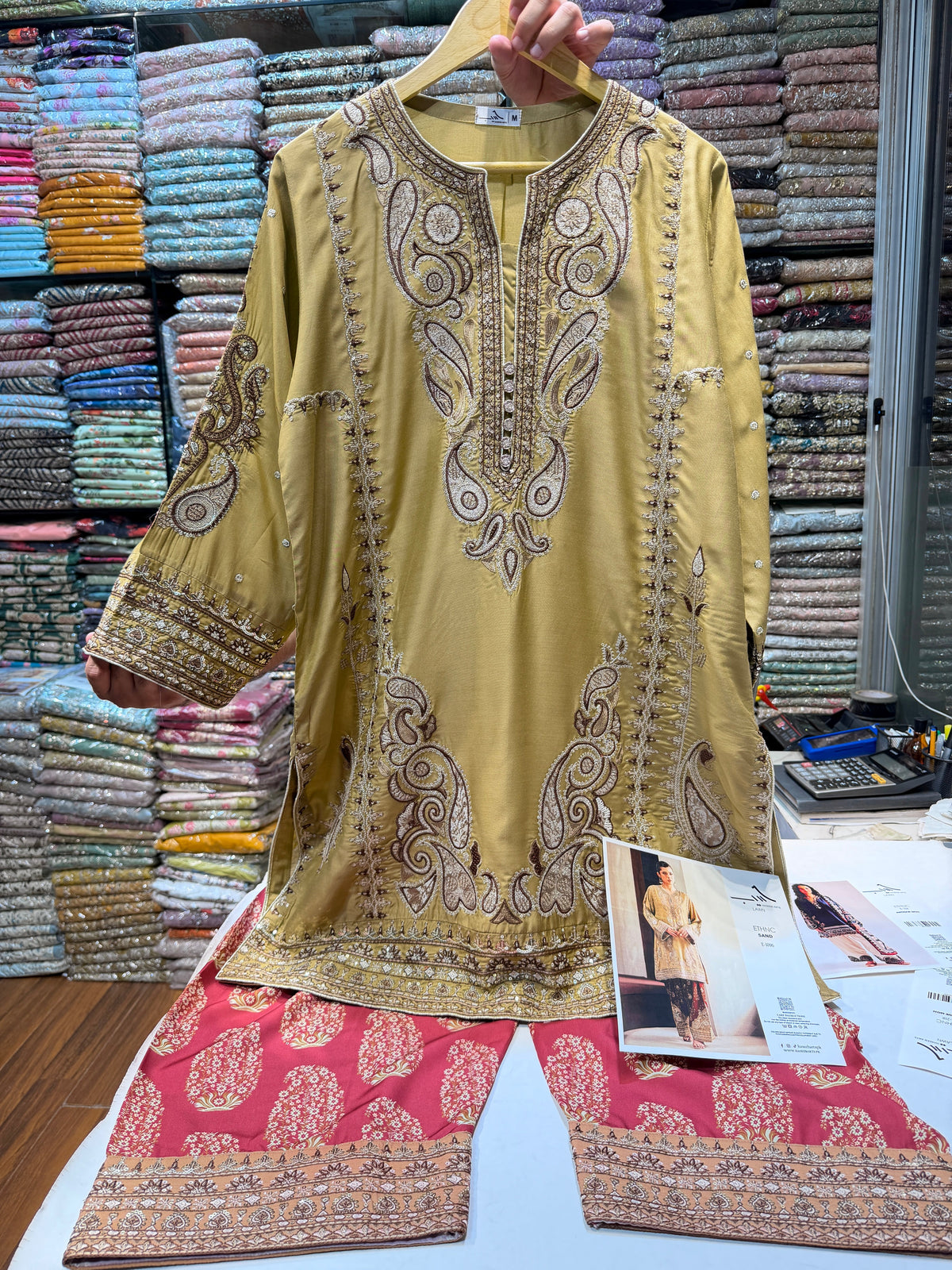ETHNC KURTA SET E-1096 2PC SAND
