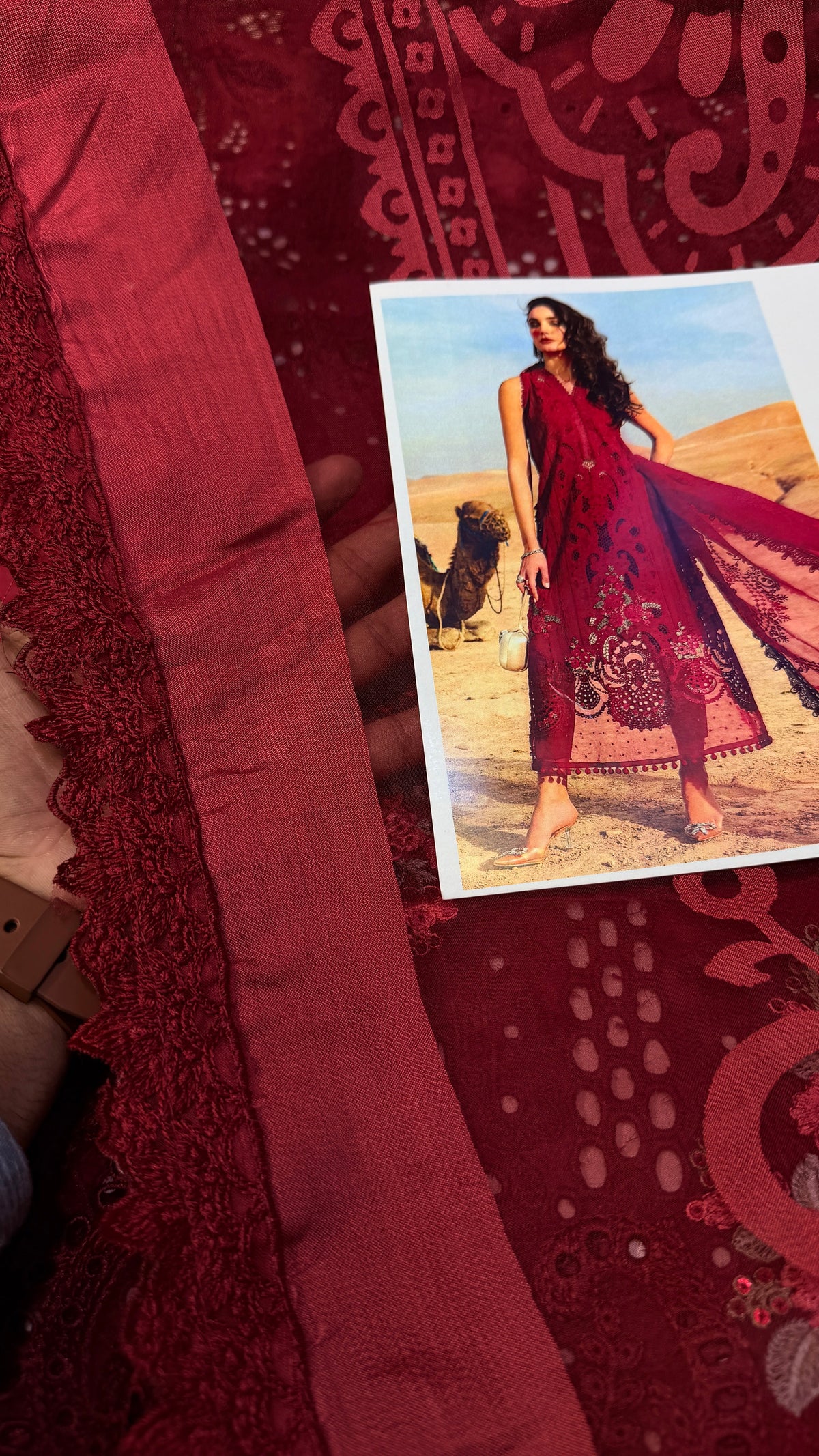 MARIA B MB D-2504 MEROON LAWN