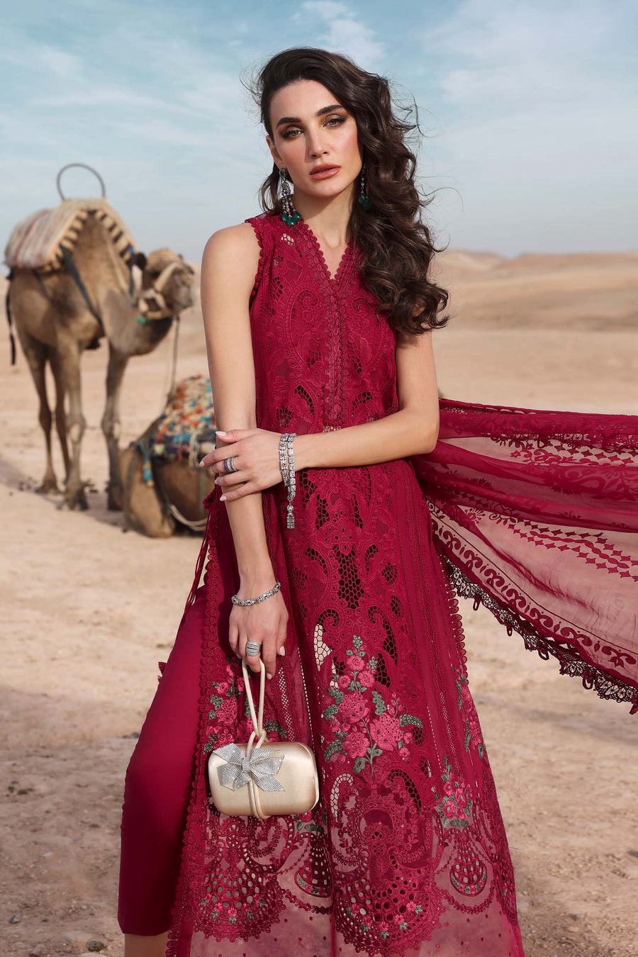 MARIA B MB D-2504 MEROON LAWN