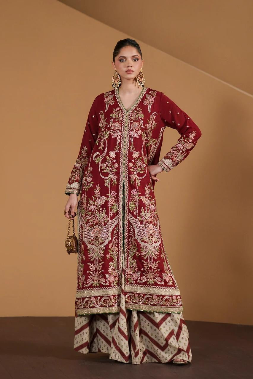 ETHNC SILK KAFTAN 2PC E-1212 STICHED (Delivery Time 10 to 15 Days)