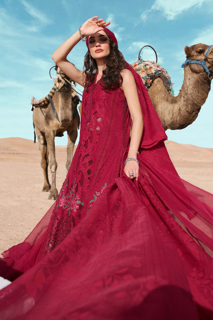 MARIA B MB D-2504 MEROON LAWN