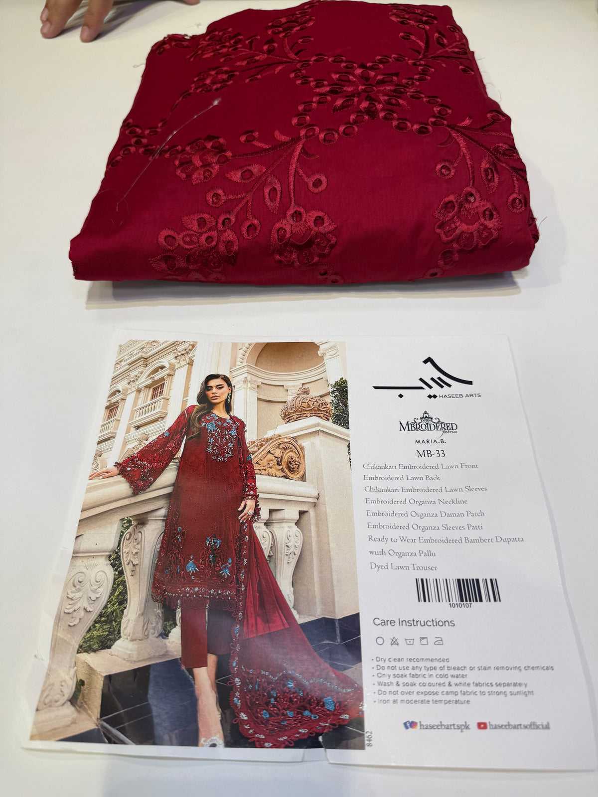 MARIA.B MB 33 MEHROON LAWN 3PC