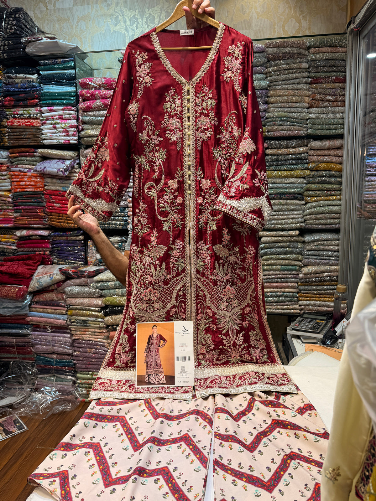 ETHNC SILK KAFTAN 2PC E-1212 STICHED (Delivery Time 10 to 15 Days)