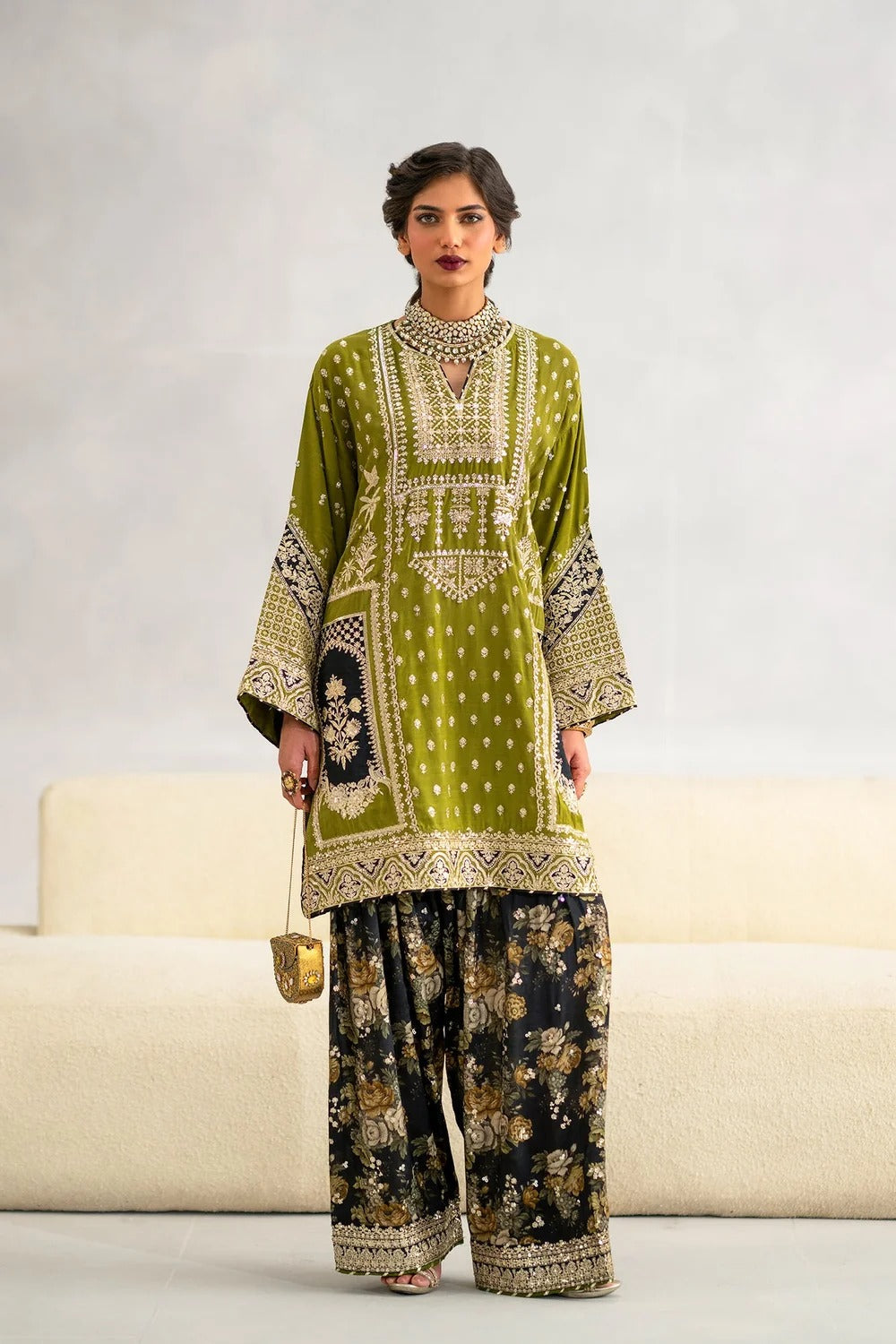 ETHNC SILK  2PC E-1103 STICHED (Delivery Time 10 to 15 Days)
