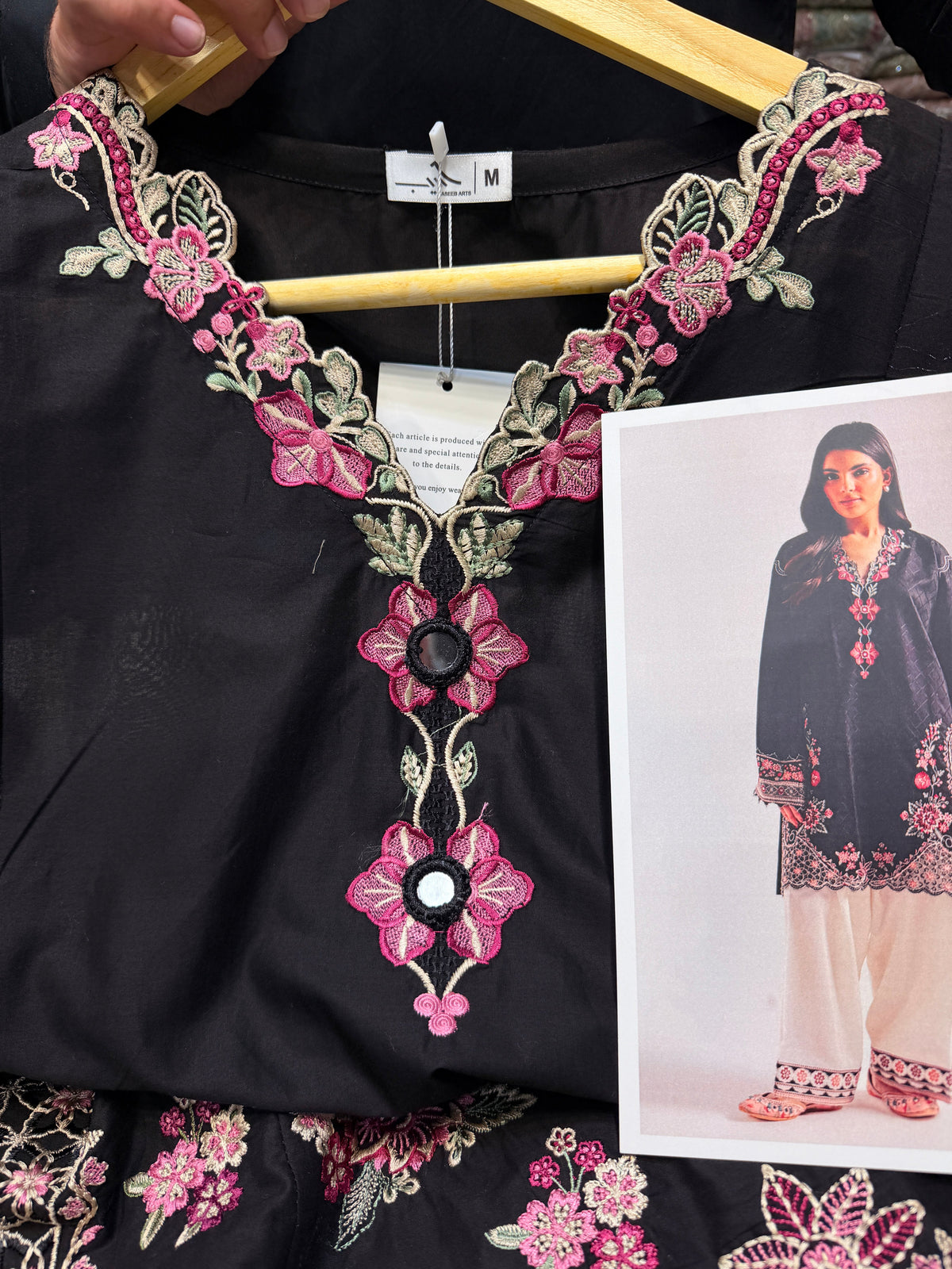 ETHNC KURTA SET 2PC JET BLACK