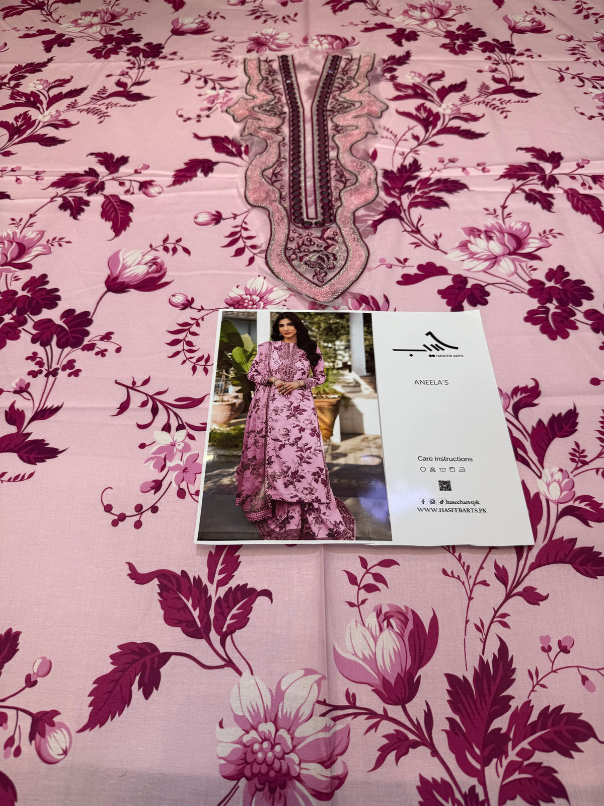 ANEELAS PRINTED LAWN PINK