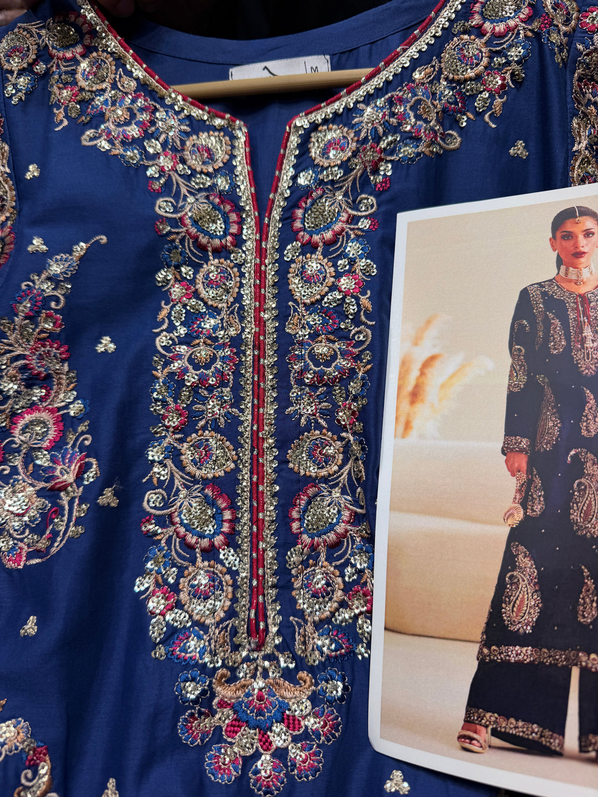 ETHNC KURTA SET 2PC E-623 COBALT