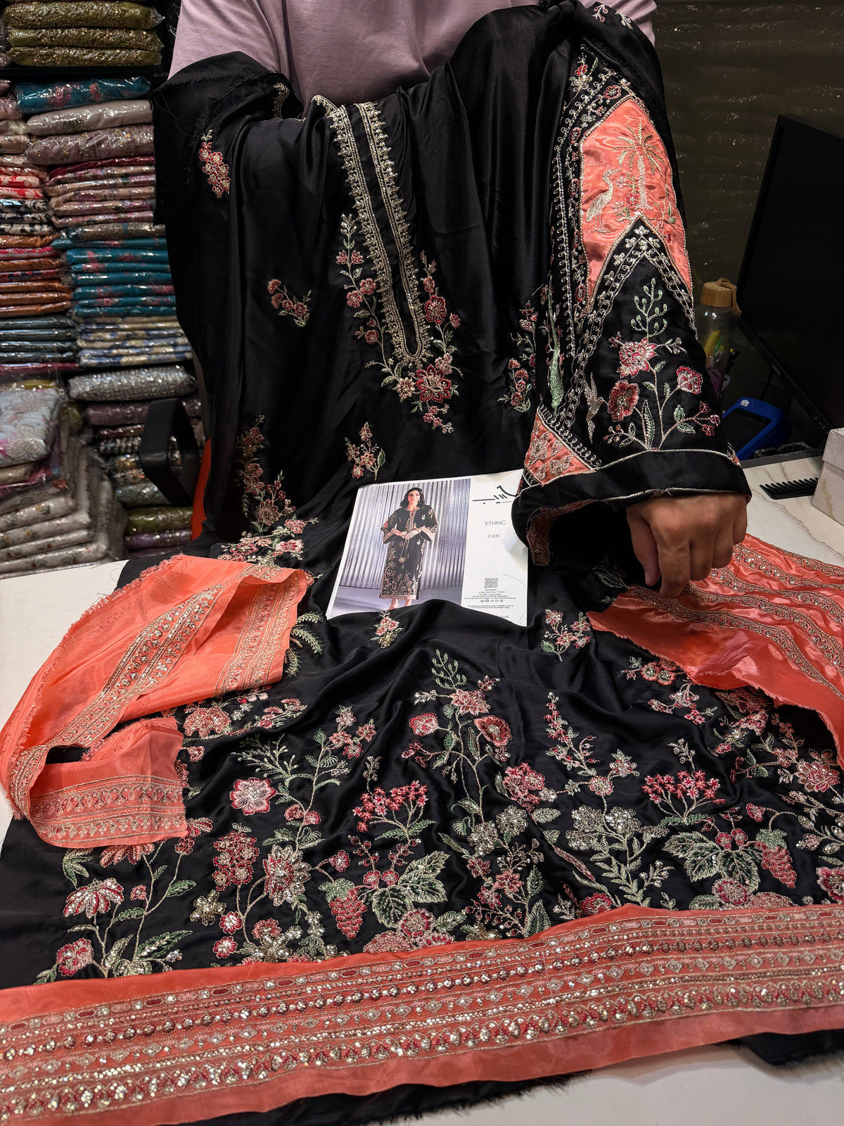 ETHNC SILK E-1135 KAFTAN 2PC