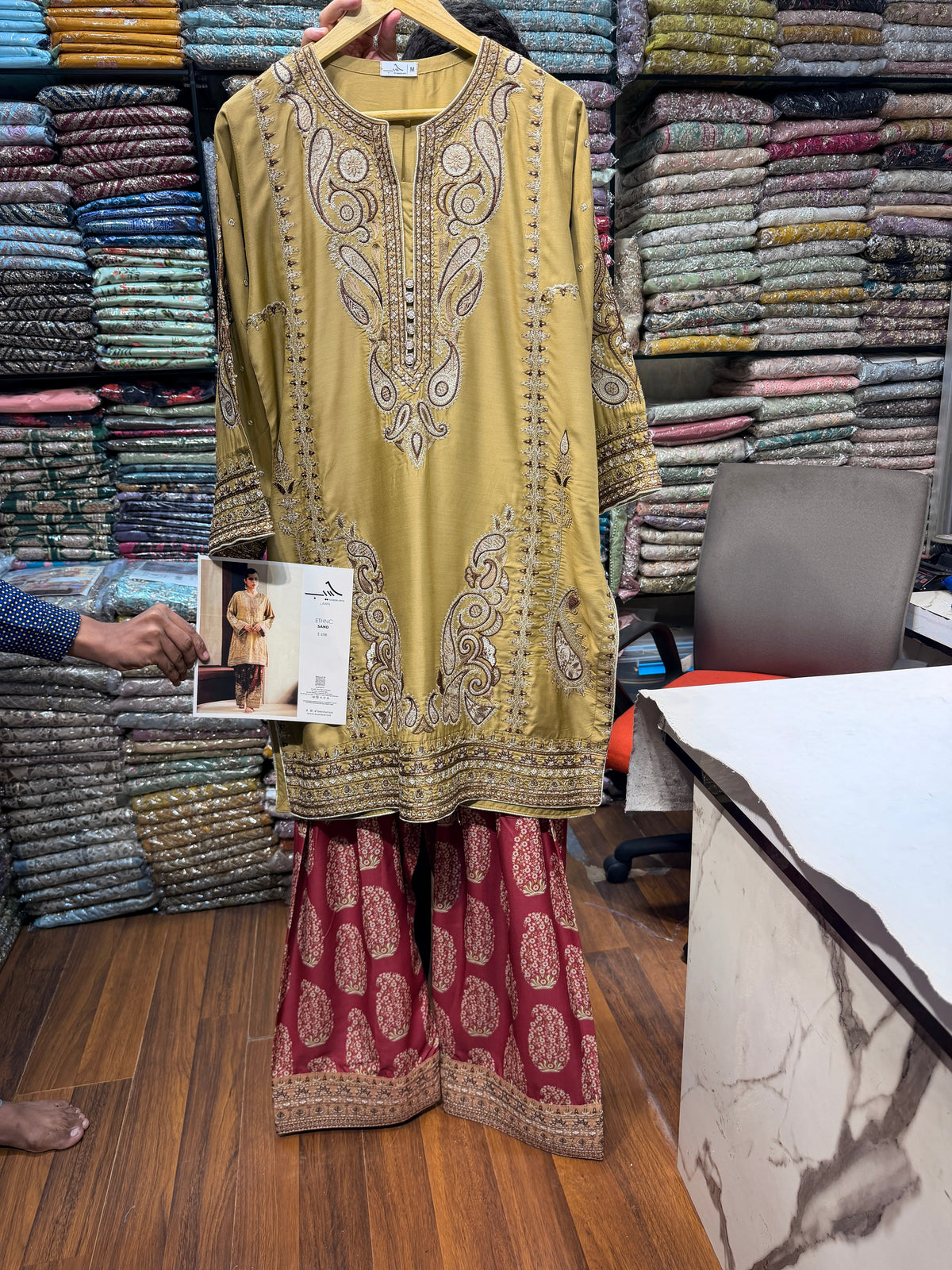 ETHNC KURTA SET E-1096 2PC SAND