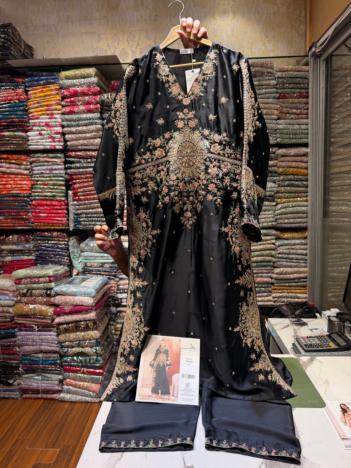 ETHNC SILK KAFTAN 2PC E-1104 STICHED (Delivery Time 10 to 15 Days)
