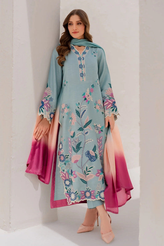VINTAGE MAHIRA SILK KAFTAN 3PC STICHED (Delivery Time 10 to 15 Days)