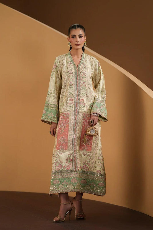 ETHNC SILK KAFTAN 2PC E-1210 STICHED (Delivery Time 10 to 15 Days)