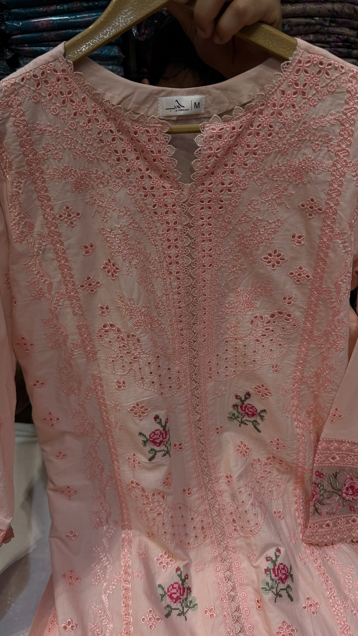 QALAMKAR NIRA LAWN PEACH