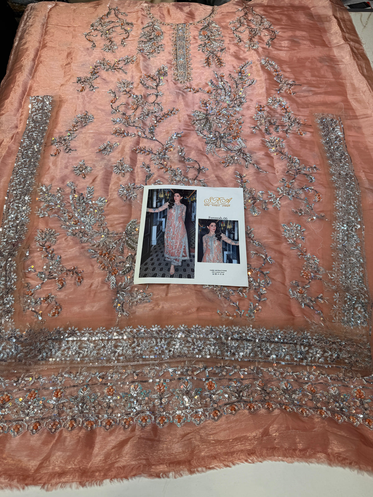 SRA 2PC SHISHA SILK FEROZEA 06 PEACH
