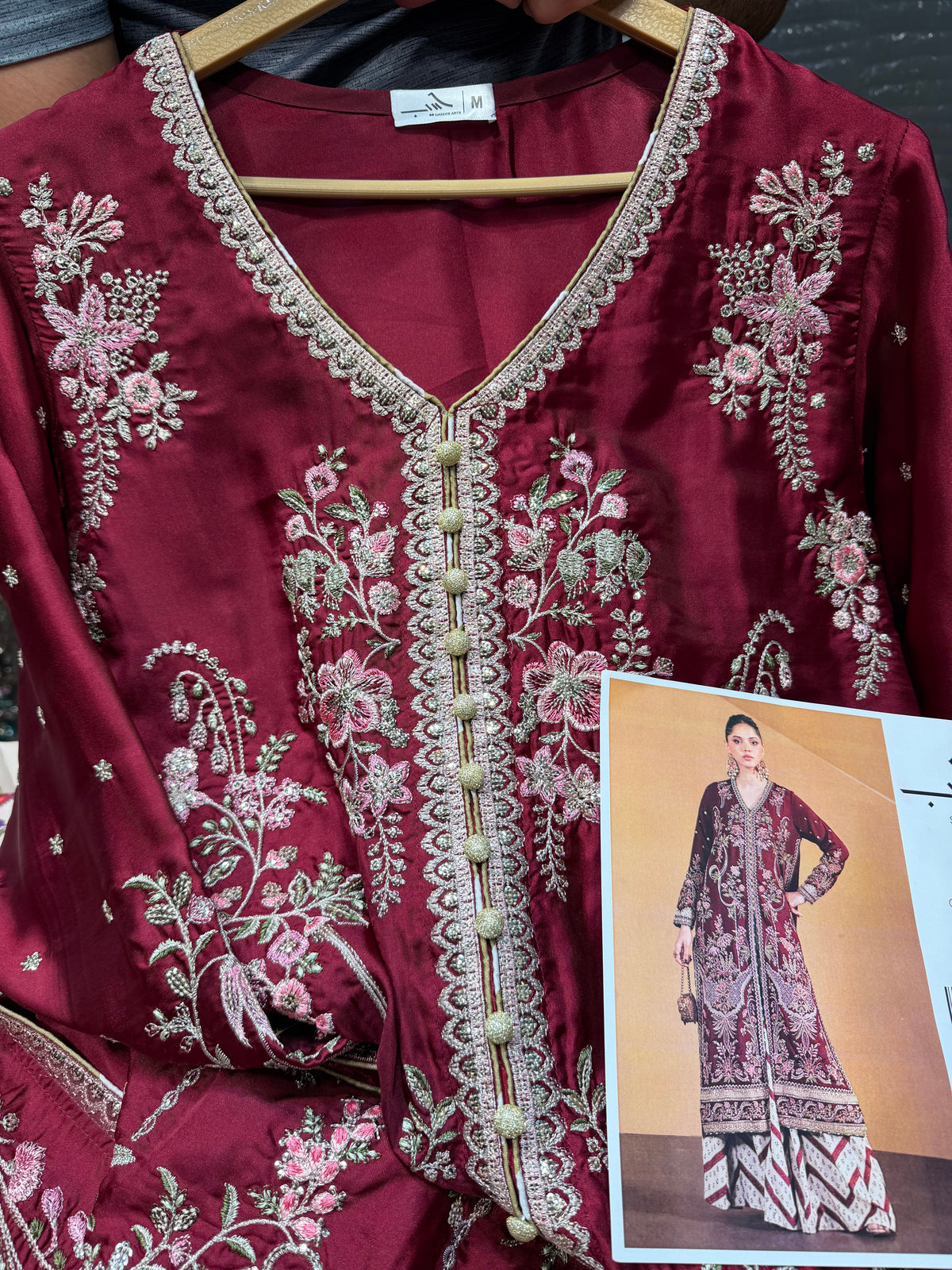 ETHNC SILK KAFTAN 2PC E-1212 STICHED (Delivery Time 10 to 15 Days)