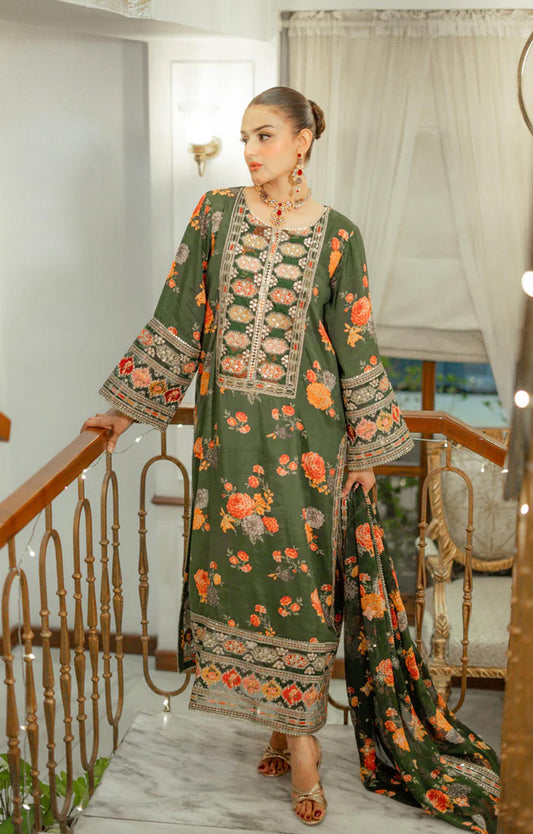 ANEELAS SILK PRINT GREEN