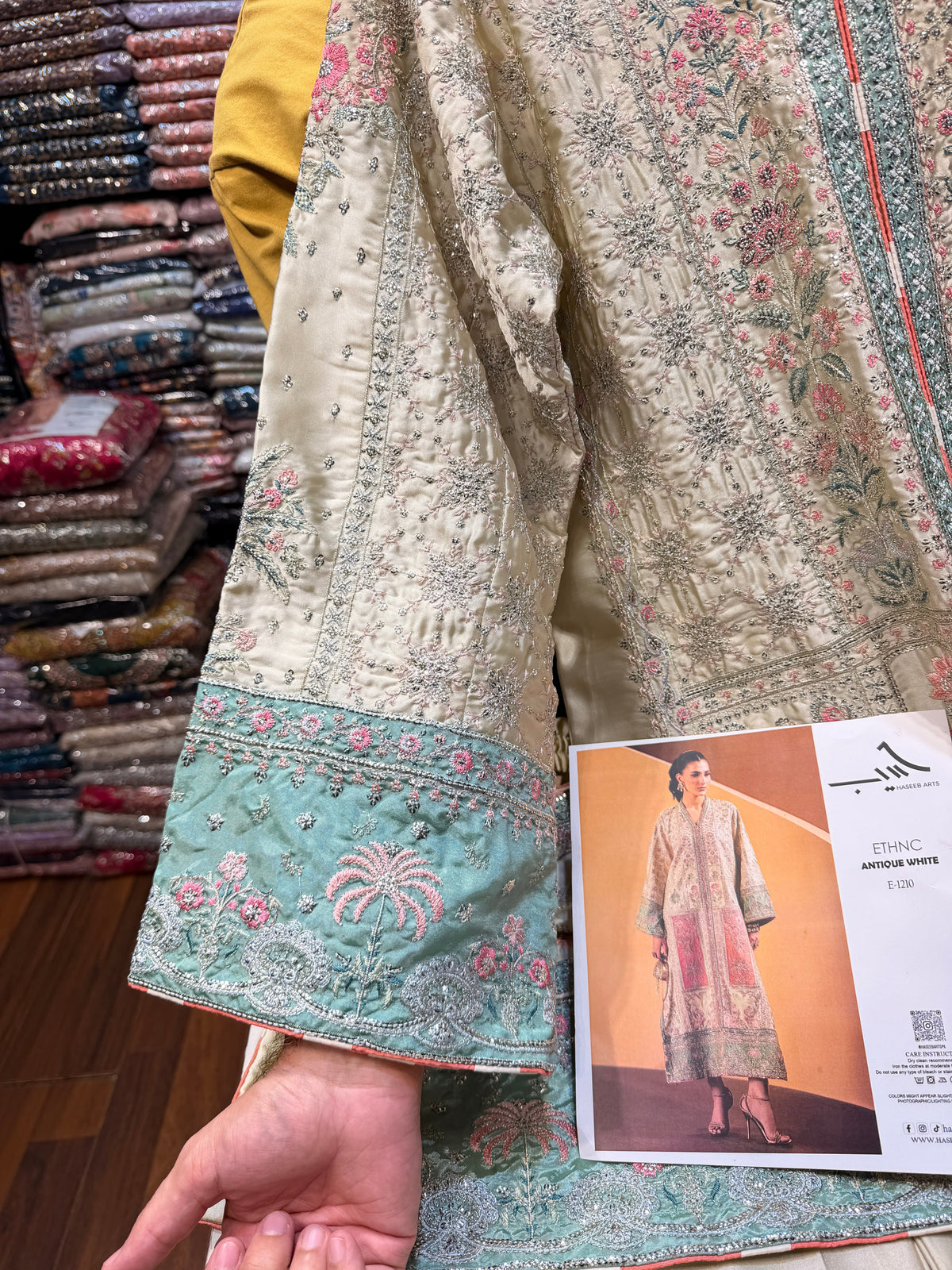 ETHNC SILK KAFTAN 2PC E-1210 STICHED (Delivery Time 10 to 15 Days)