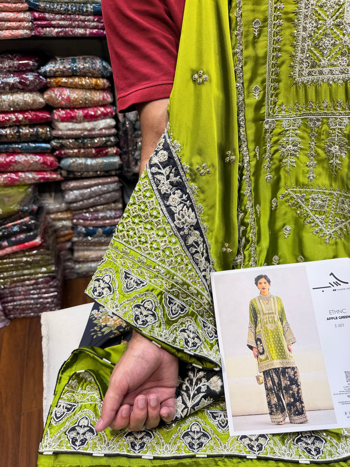 ETHNC SILK  2PC E-1103 STICHED (Delivery Time 10 to 15 Days)