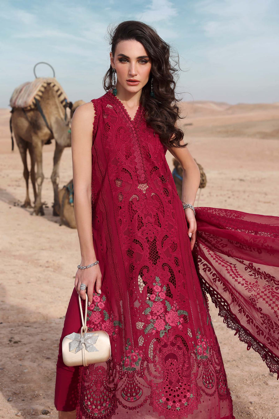 MARIA B MB D-2504 MEROON LAWN