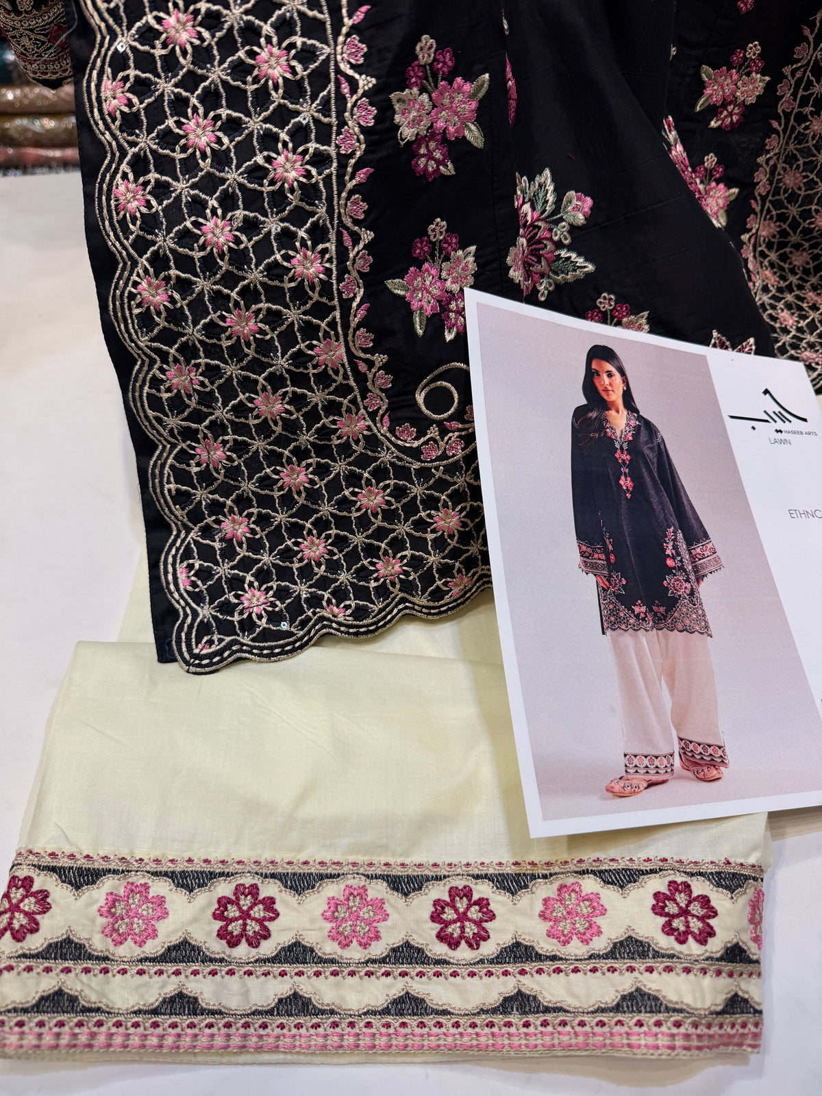 ETHNC KURTA SET 2PC JET BLACK