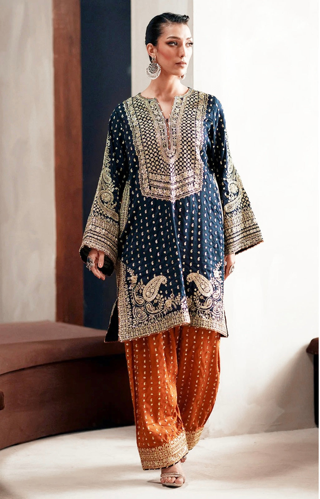 ETHNC KURTA SET VISCOSE E-1093 2PC