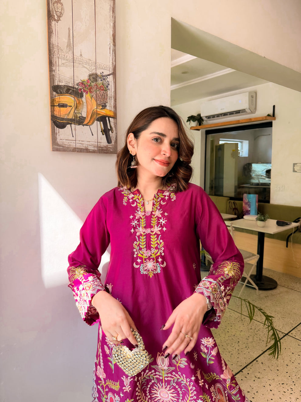 ETHNC KURTA SET 2PC MULBERRY DHANAK