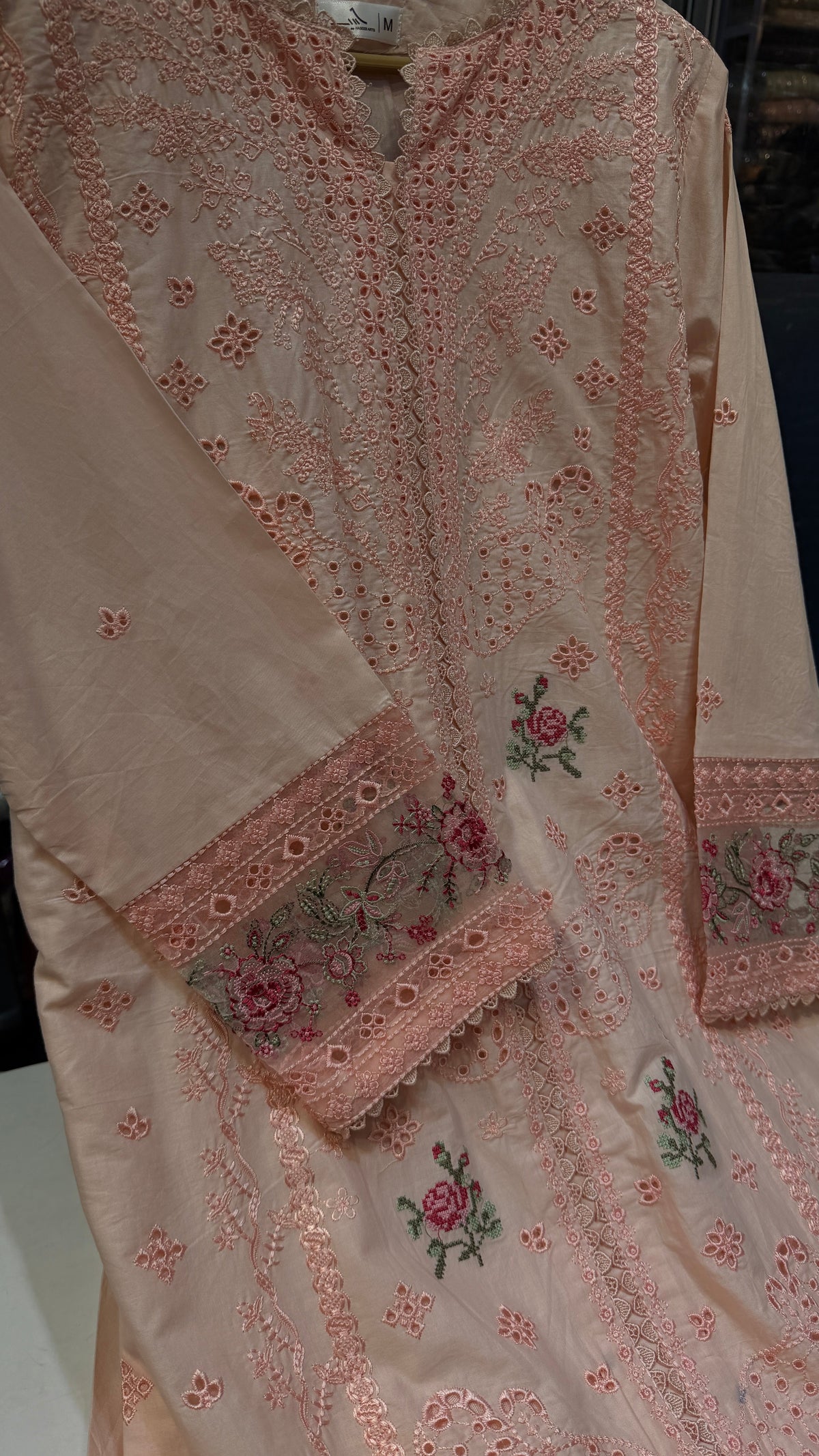 QALAMKAR NIRA LAWN PEACH